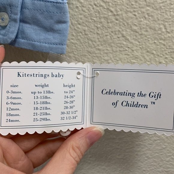 Hartstrings Kitestrings Baby Blue Christmas Buttondown Bodysuit 12 Months Tie - Picture 6 of 12